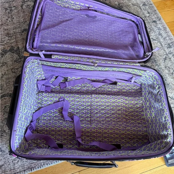 Vera Bradley Retired "Purple Punch" Purple Floral Suitcase - Purple, Brown - Picture 14 of 16